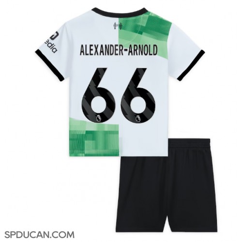 Dječji Nogometni Dres Liverpool Alexander-Arnold #66 Gostujuci 2023-24 Kratak Rukav (+ Kratke hlače)